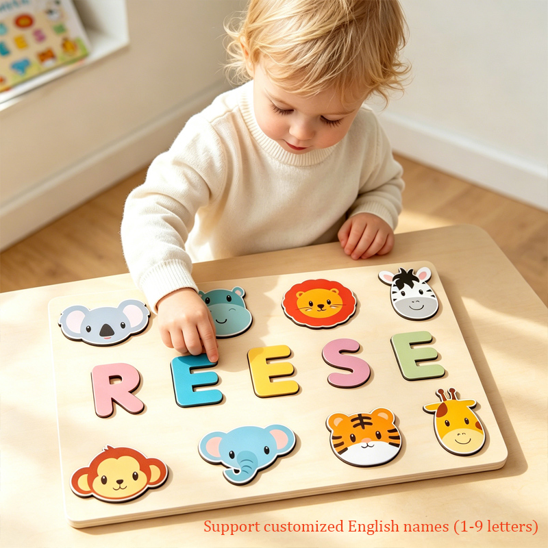 Montessori Personalised Wooden - Kids Education Name 评论和价格