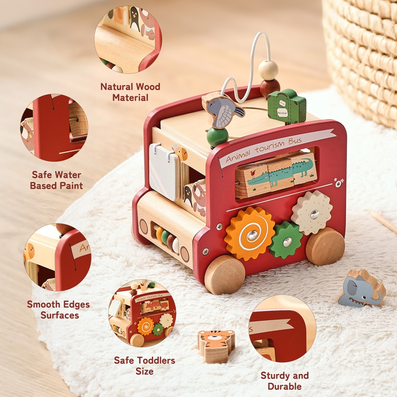 Wooden Bus Toy Custom Name Fre - Kids Education Name 评论和价格
