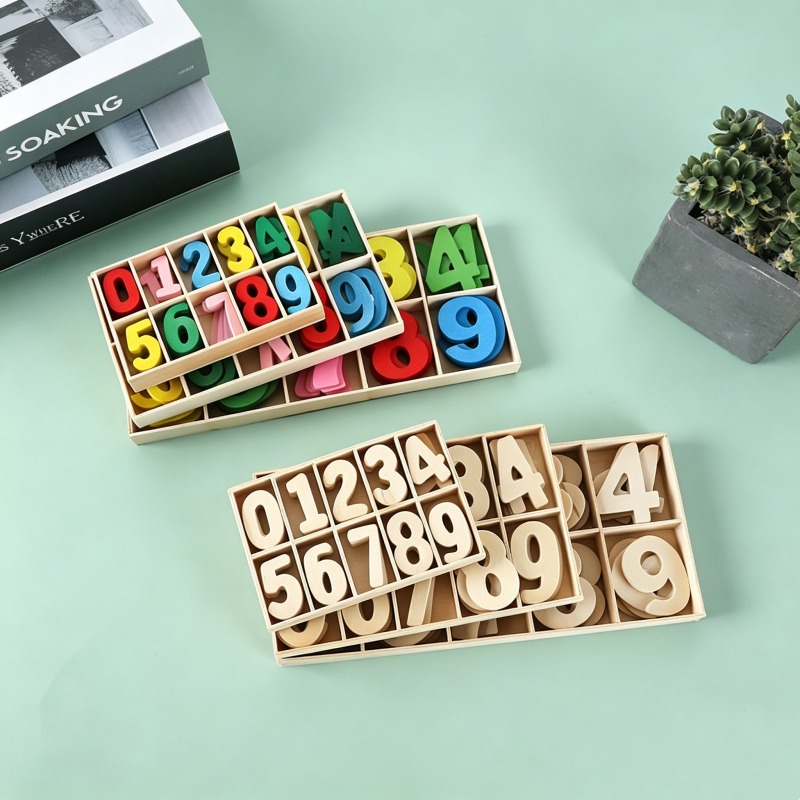 Wooden Number Set Craft Digits - Kids Education Name 评论和价格