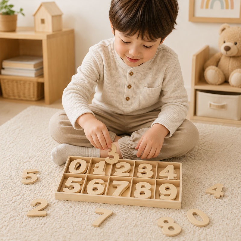 Wooden Number Set Craft Digits - Kids Education Name 评论和价格
