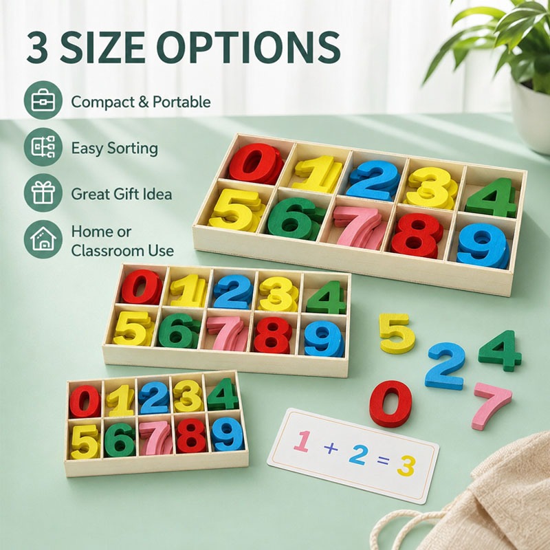 Wooden Number Set Craft Digits - Kids Education Name 评论和价格