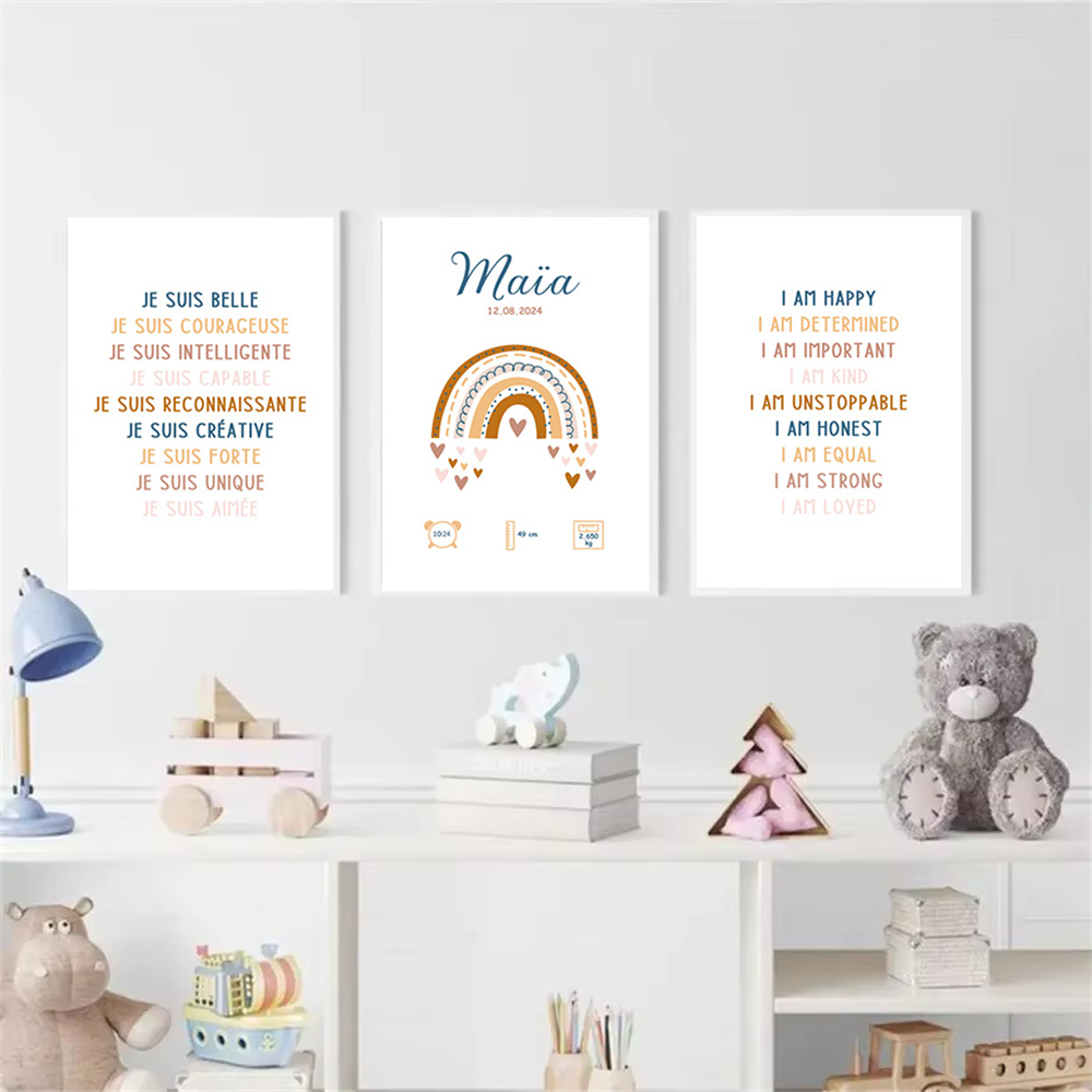 Custom Baby Name Birth Poster  - Kids Education Name 评论和价格