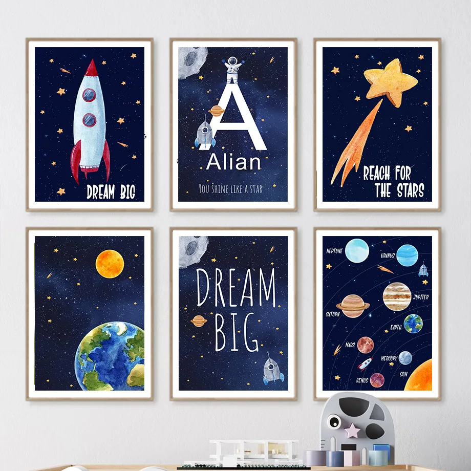 1pc Canvas painting  Custom Na - Kids Education Name 评论和价格